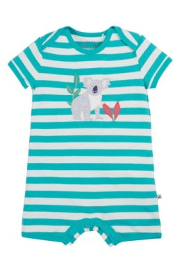 Frugi- Rue Romper Sea Moss/Koala- Baby at the bank