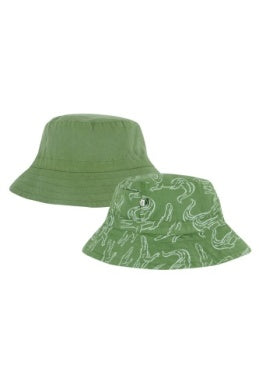 Frugi- Rocky Reversible Hat Croc Time- Baby at the bank