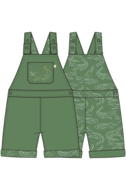 Frugi- Rocky Reversible Dungarees- Baby at the bank