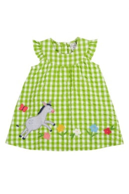 Frugi- Myrtle Body Dress Macaw Gingham/Donkey