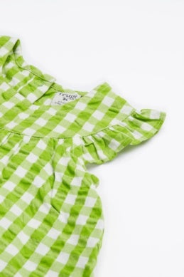 Frugi- Myrtle Body Dress Macaw Gingham/Donkey