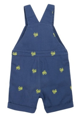 Frugi- Elio Short Dungaree Navy Blue/Tractor- Baby at the ank