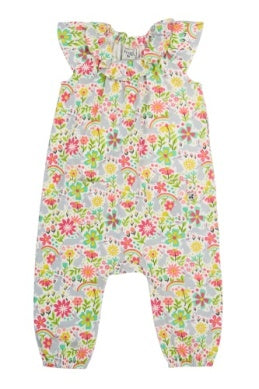 Frugi- Peony Plysuit Soft White Bunny Bounce- Baby at the bank