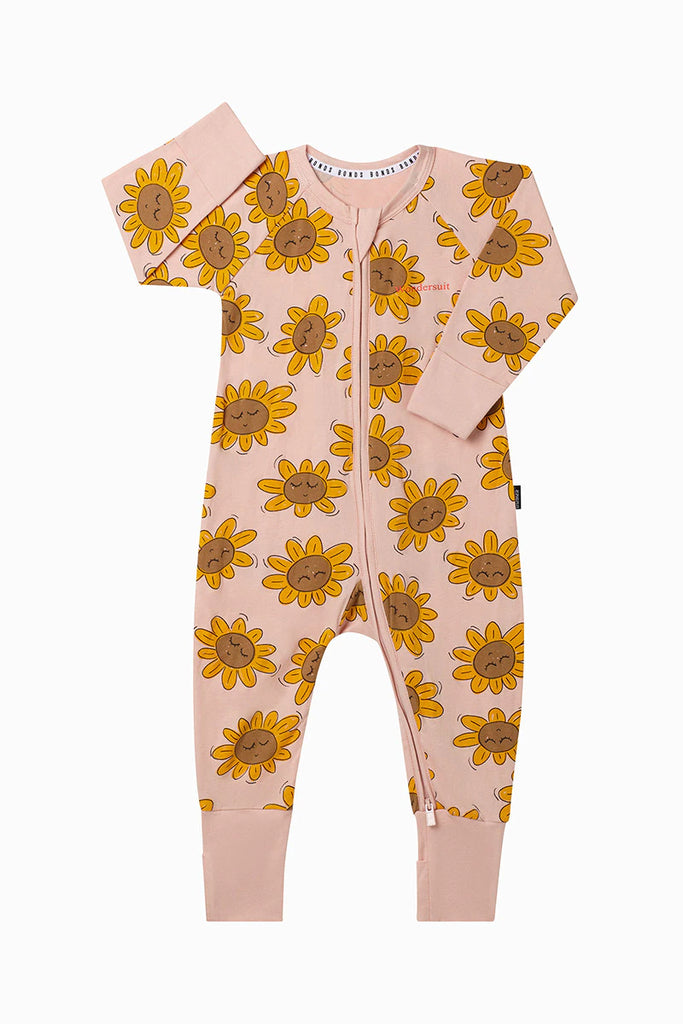 Bonds- Zip Wondersuit Sleepy Sunflowers Pink- Baby at the bank