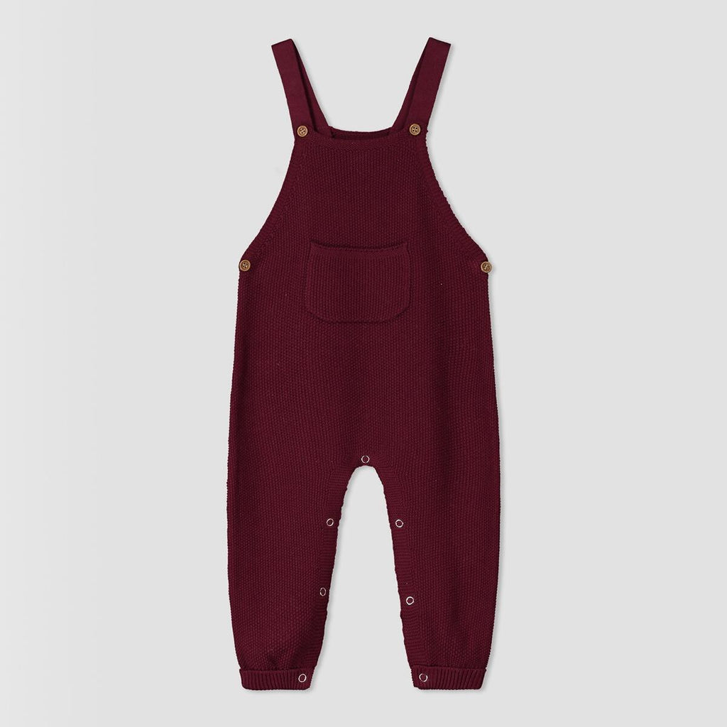 Ettie+H- Perran Overall Burgundy Knit- Baby at the bank