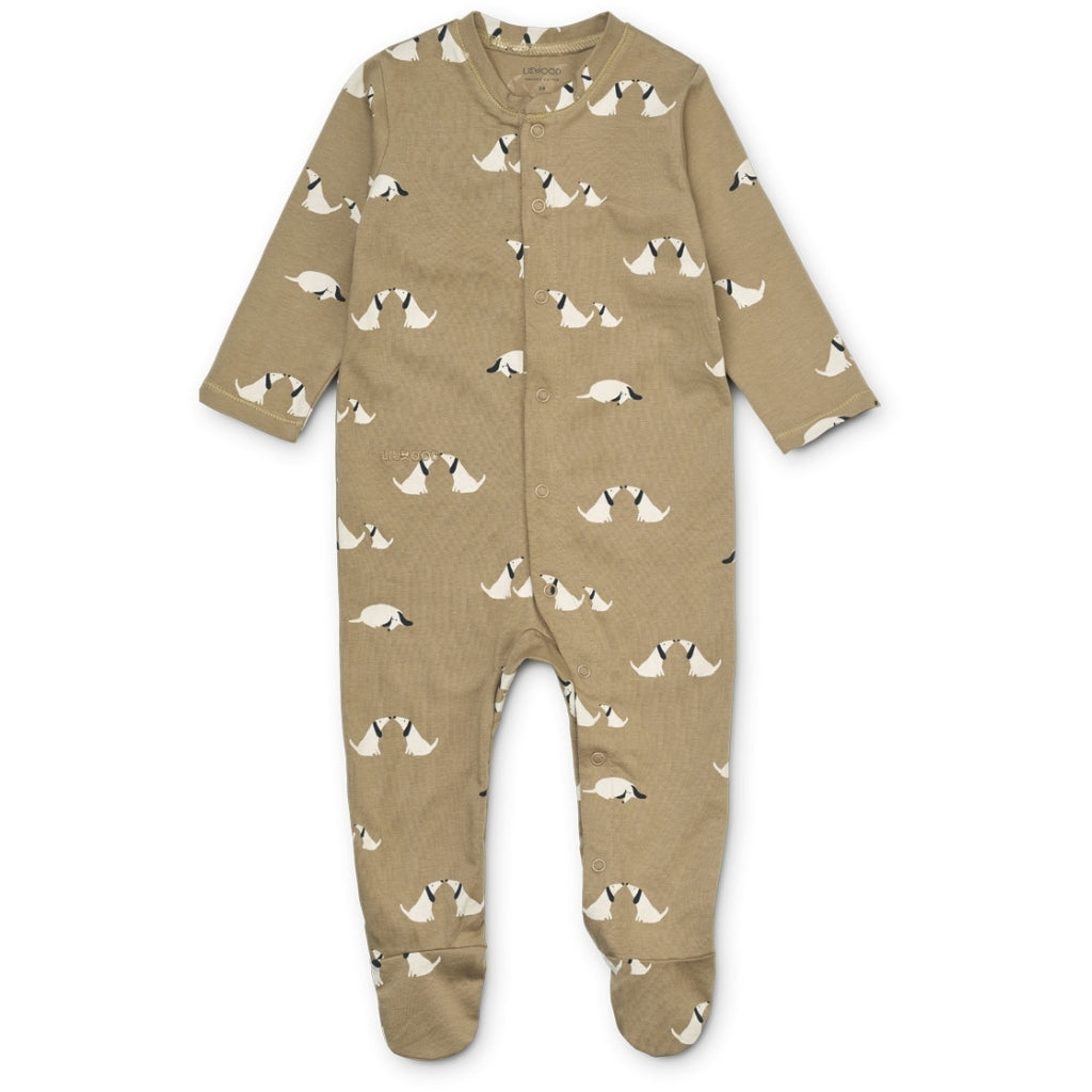 Liewood- Boye Printed Jumpsuit Dog/Oat Mix- Baby at the bank