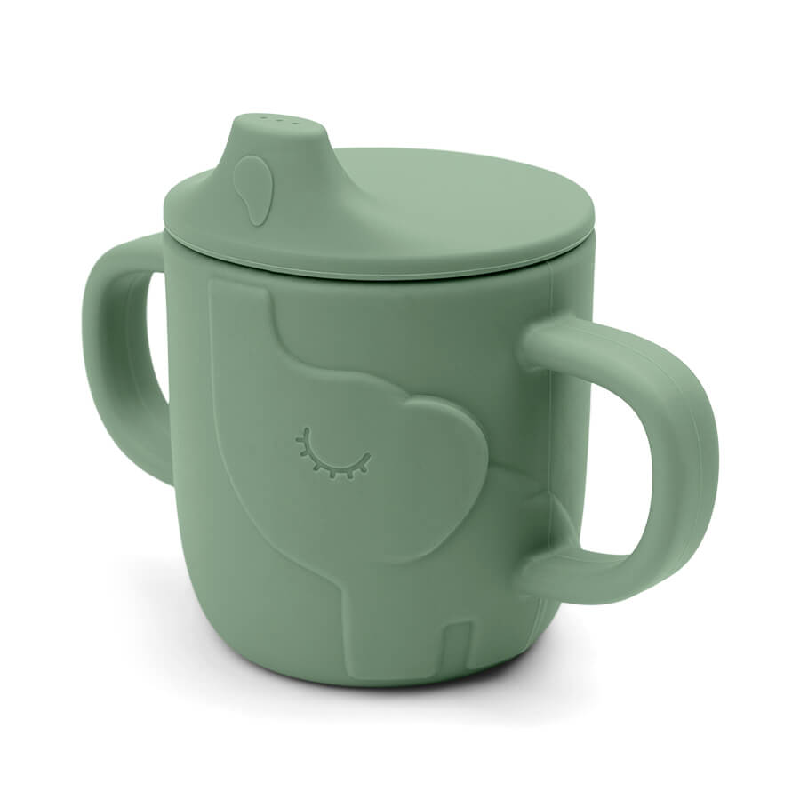 Done By Deer Peekaboo Spout Cup Elphee Green- Baby at the bank