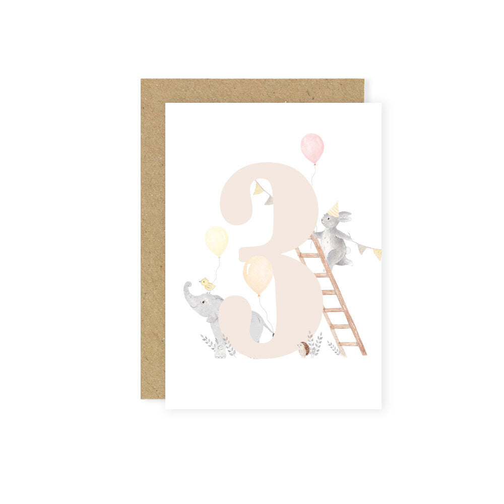 Little Roglets - 3rd Birthday Card- Baby at the bank