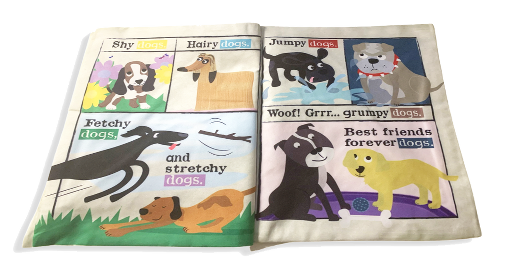 Jo & Nic's Crinkly Books- Just Dogs- Baby at the bank
