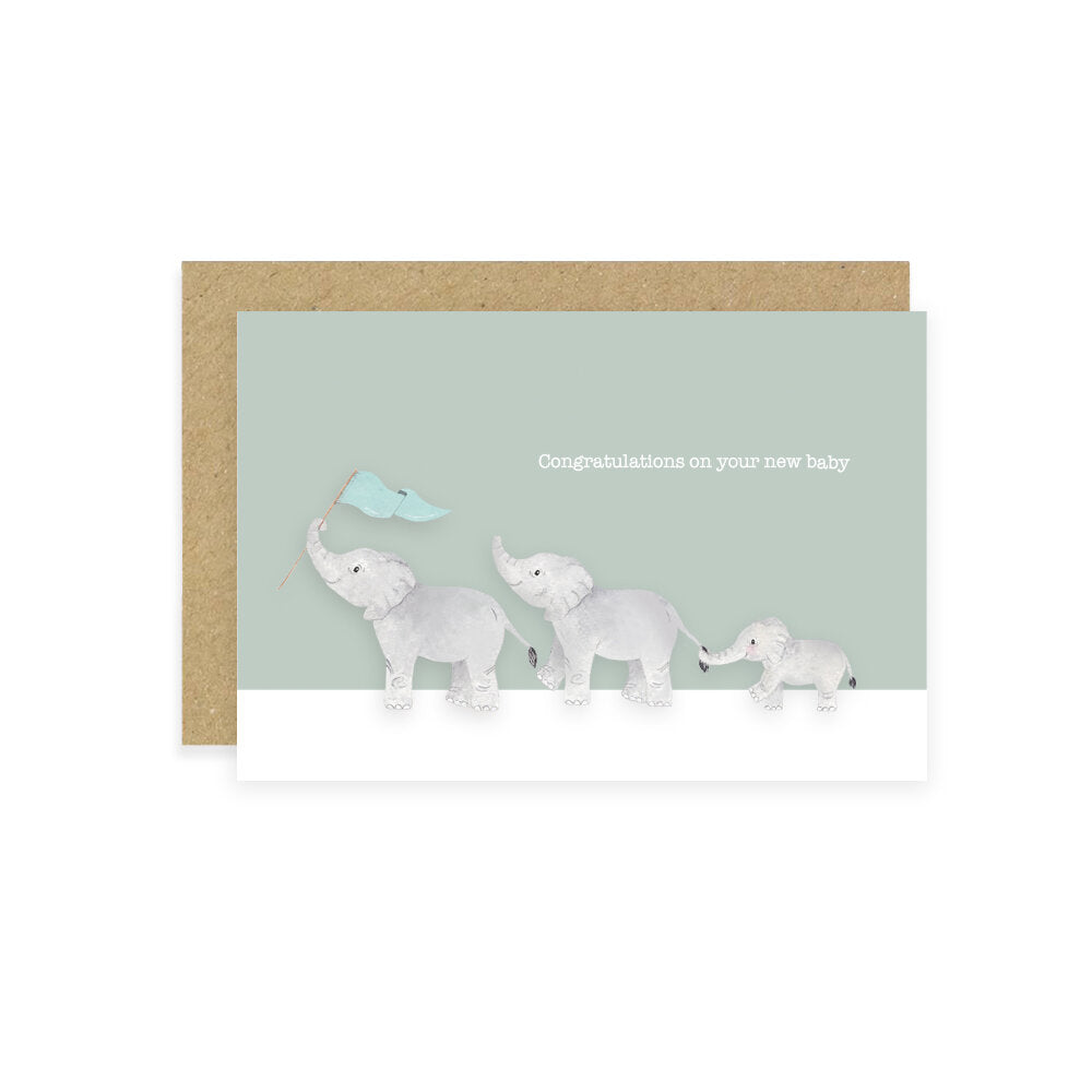 Little Roglets - Congratulations On Little One Elephant Card- Baby at the bank