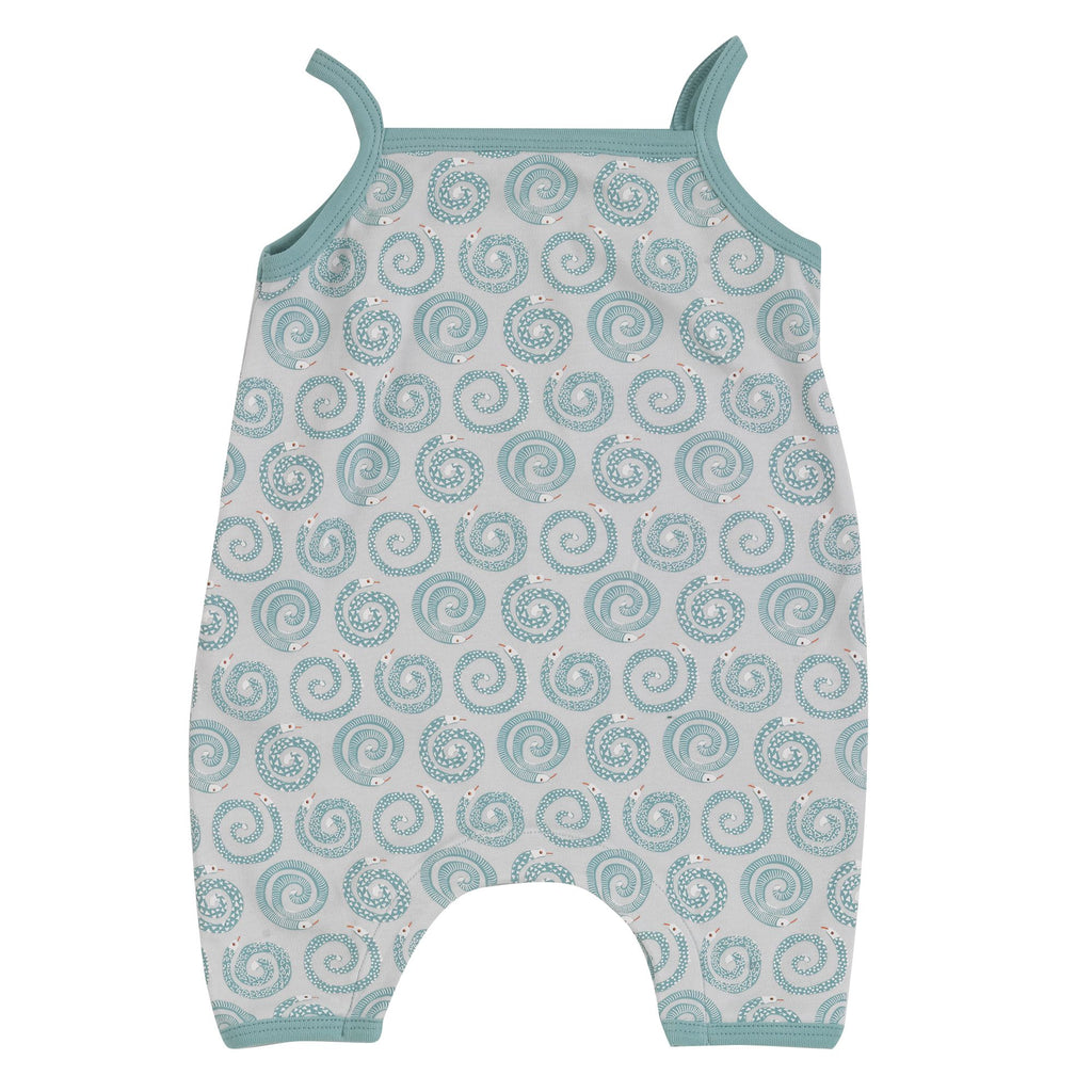 Pigeon Organics- Soft Jersey Playsuit Snakes Turquosie- Baby at the bank