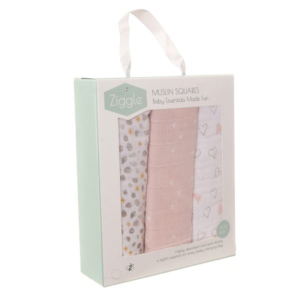 Ziggle- Dusky Pink Muslin Set- Baby at the bank