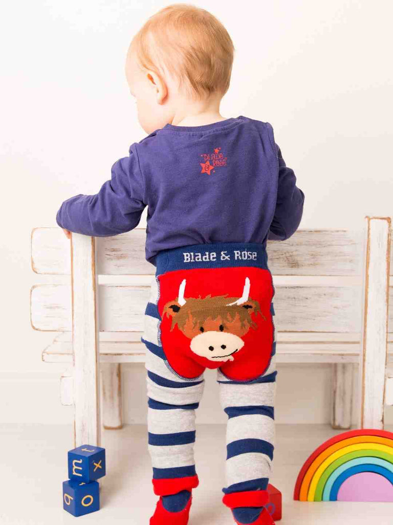 Blade and Rose- Highland Cow Leggings- Baby at the bank