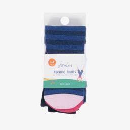 Joules - Girls Navy Blue Stripe Tights- Baby at the bank